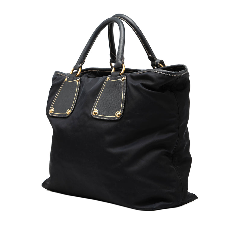 Saffiano Trimmed Tessuto Satchel - Image 2