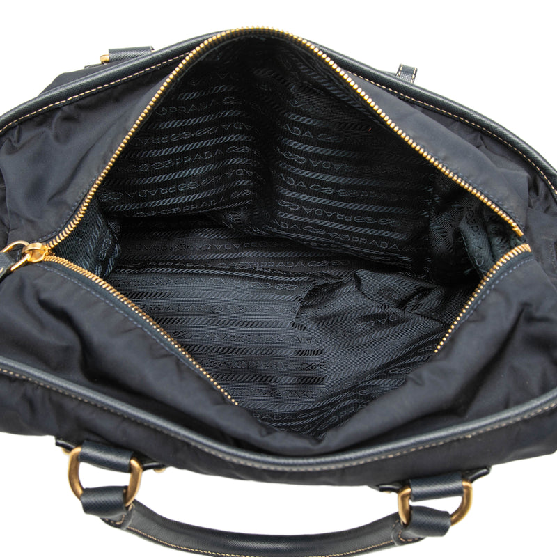 Saffiano Trimmed Tessuto Satchel - Image 4