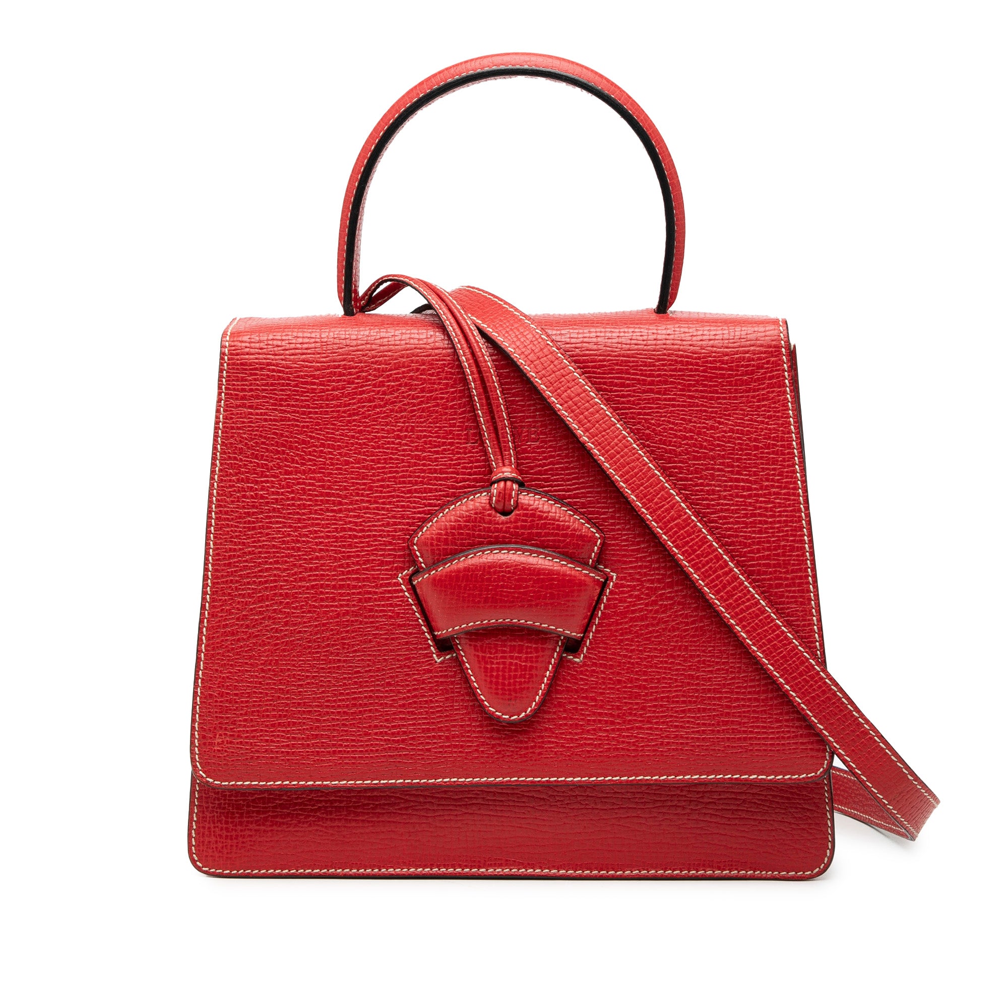 Textured Leather Barcelona Top Handle Bag - Image 1
