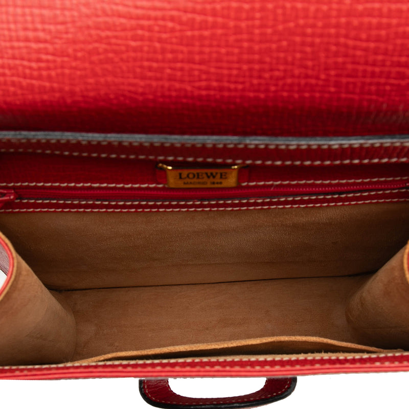 Textured Leather Barcelona Top Handle Bag - Image 4