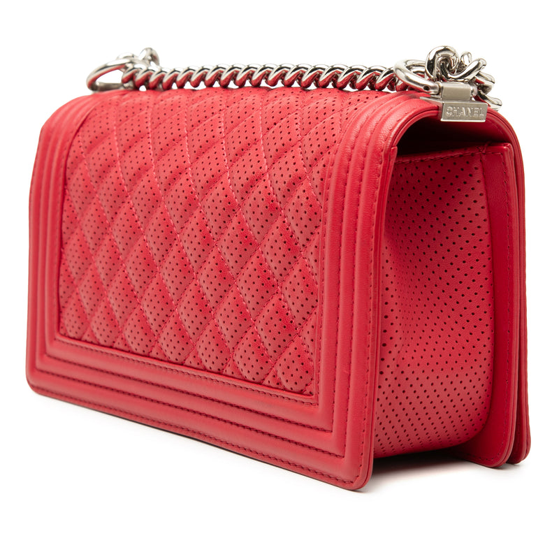 Old Medium Quilted Perforated Lambskin Boy Flap - Image 2