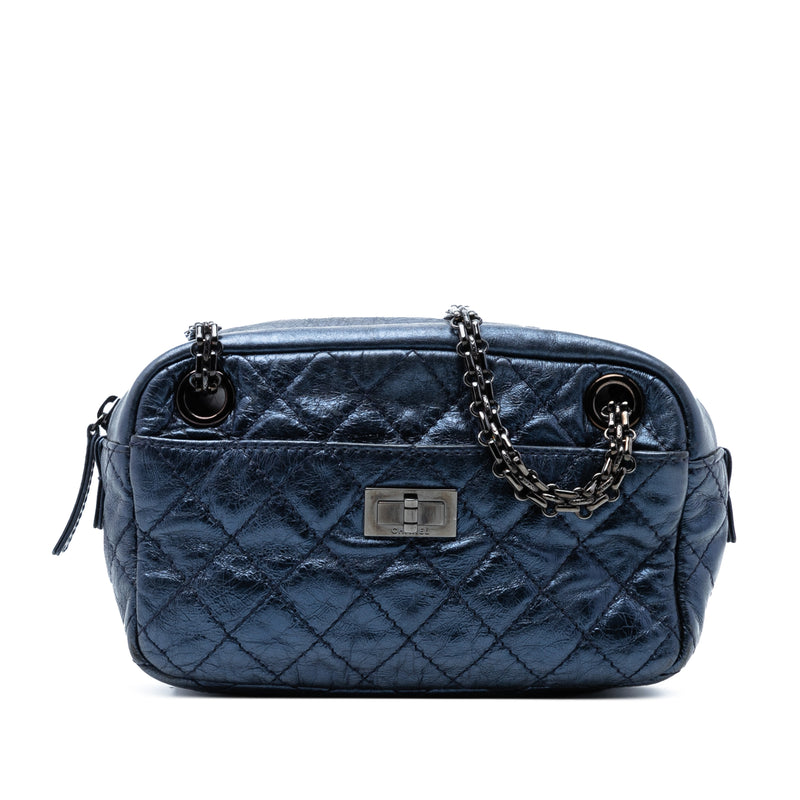 Small Metallic Quilted Aged Calfskin Reissue Camera Bag