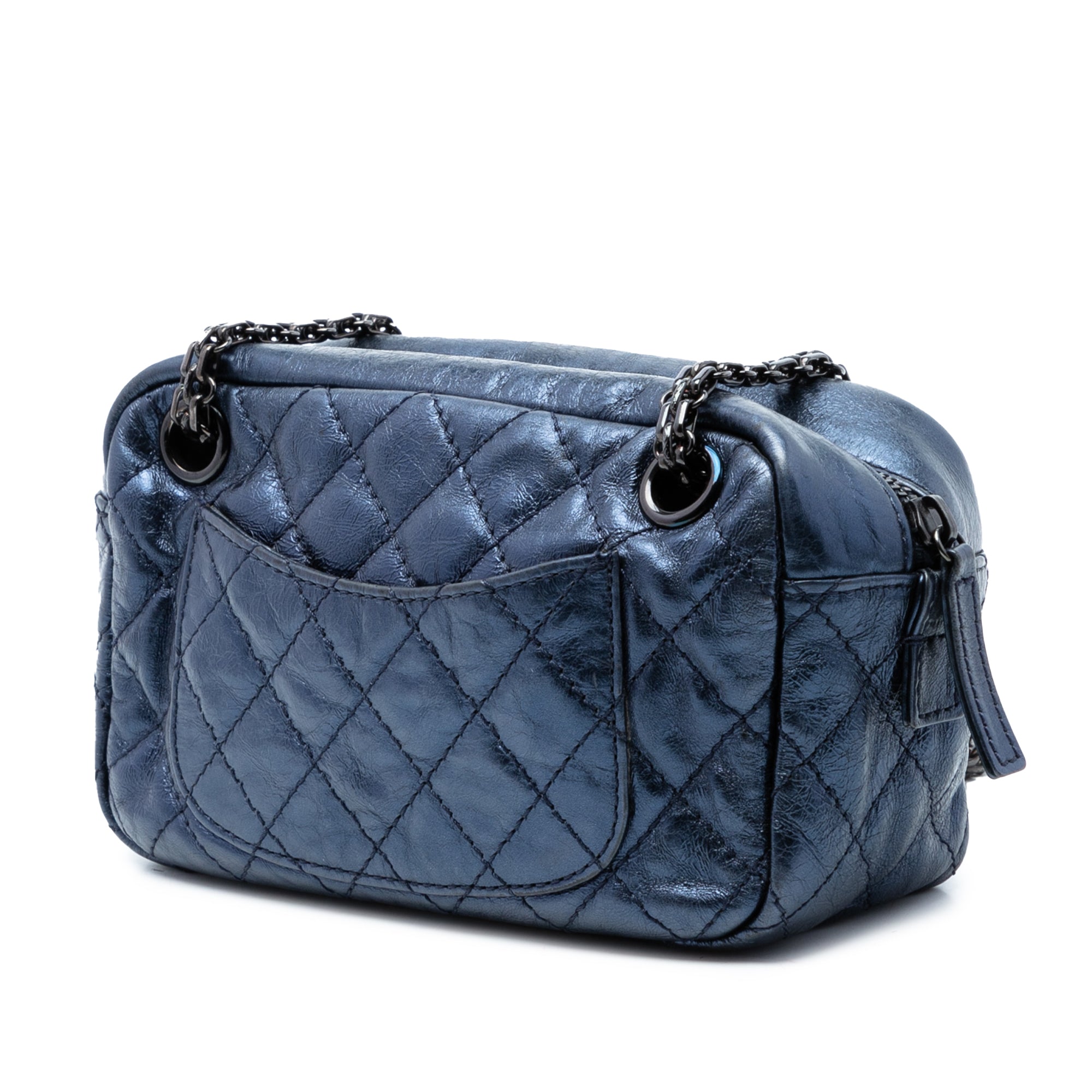 Small Metallic Quilted Aged Calfskin Reissue Camera Bag - Image 2