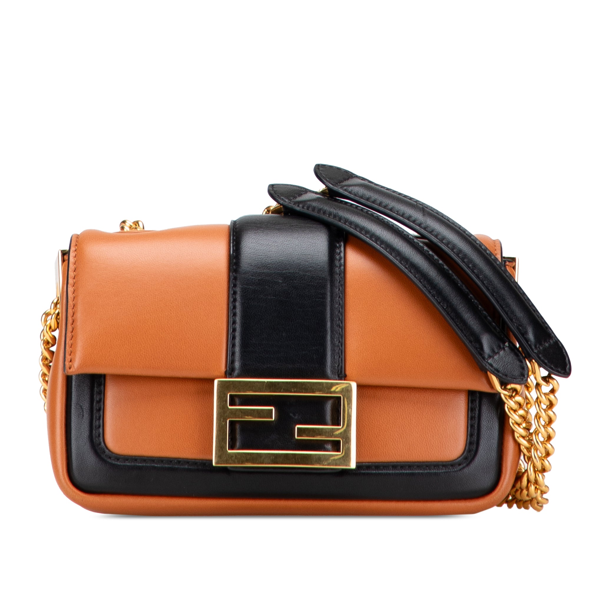Mini Bicolor Nappa Apolo Chain Baguette Shoulder Bag - Image 1