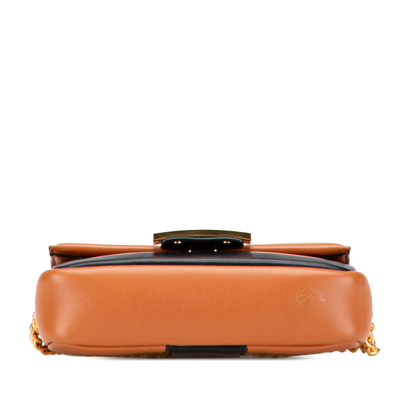 Mini Bicolor Nappa Apolo Chain Baguette Shoulder Bag - Image 3