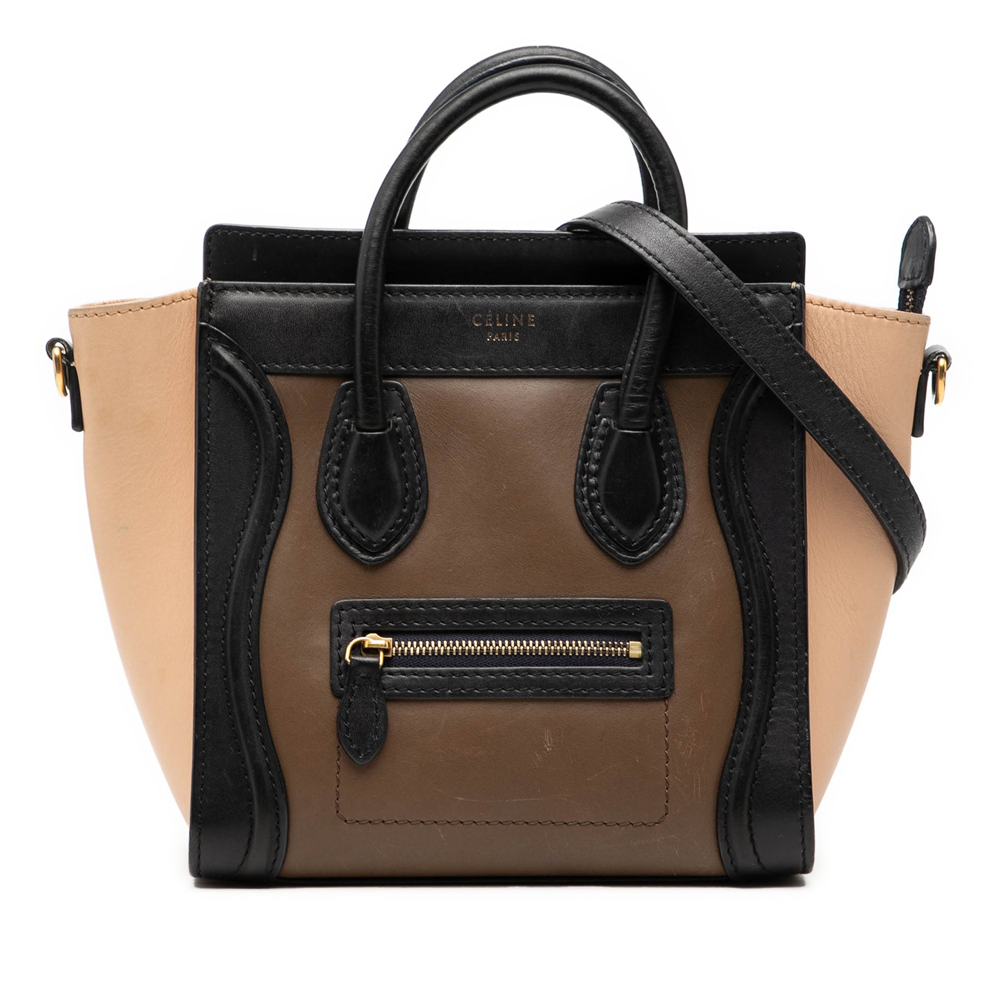 Nano Tricolor Leather Luggage Tote - Image 1