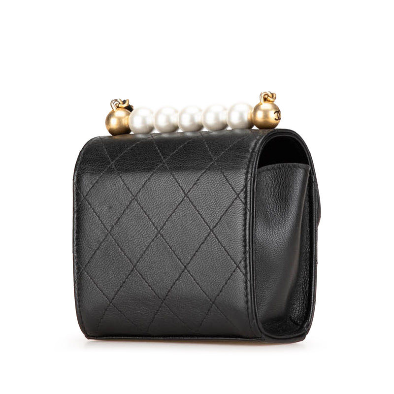 Mini Goatskin Chic Pearls Clutch On Chain - Image 2