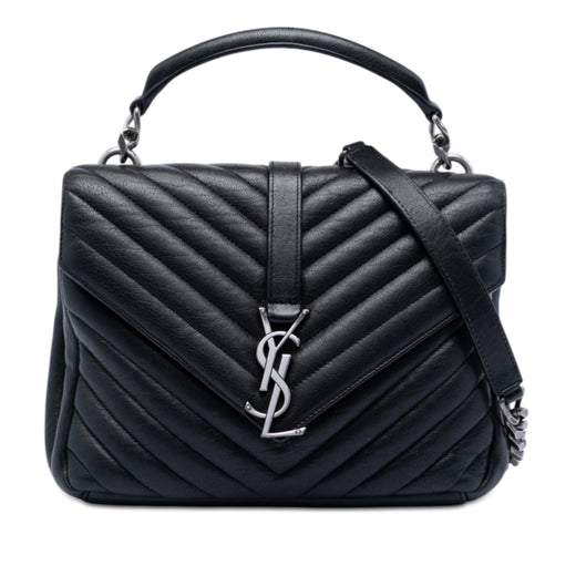 Medium Chevron Sheepskin Monogram College Satchel - Image 1