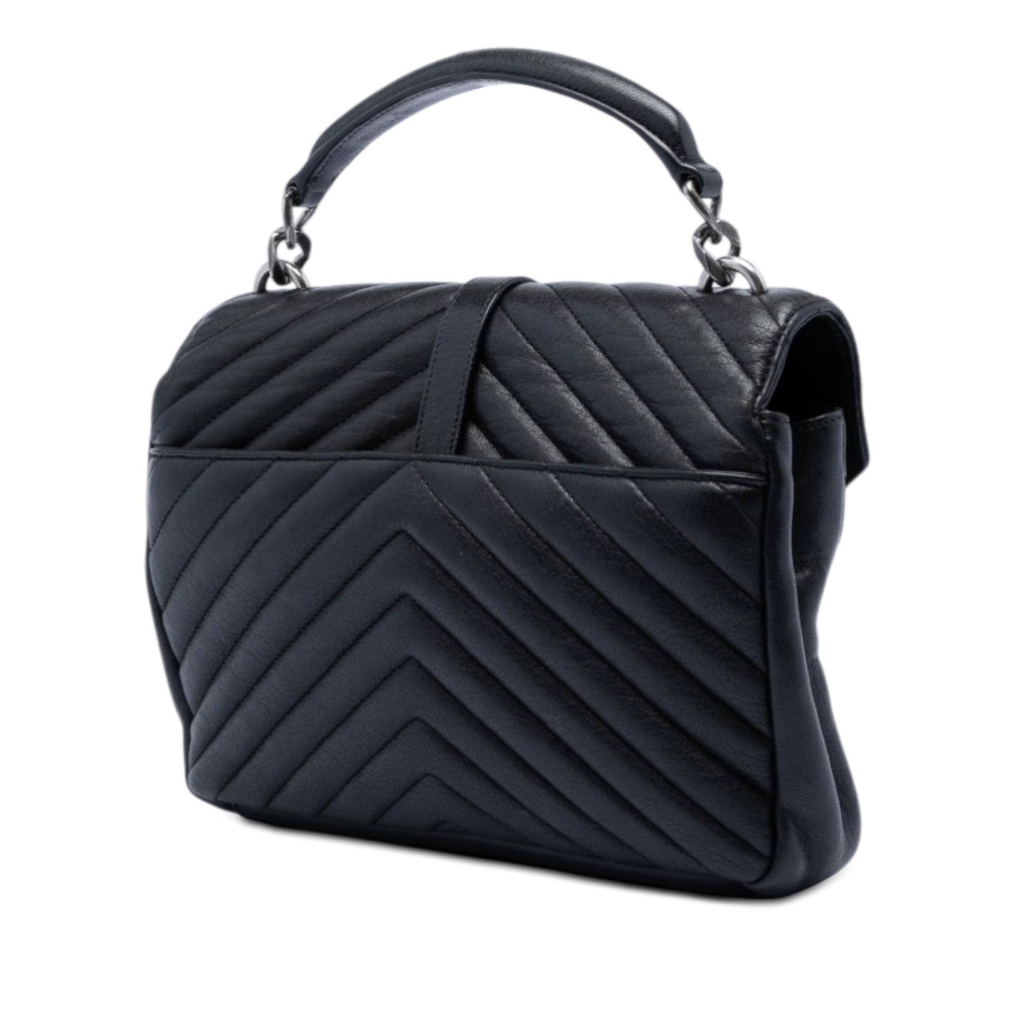 Medium Chevron Sheepskin Monogram College Satchel - Image 2