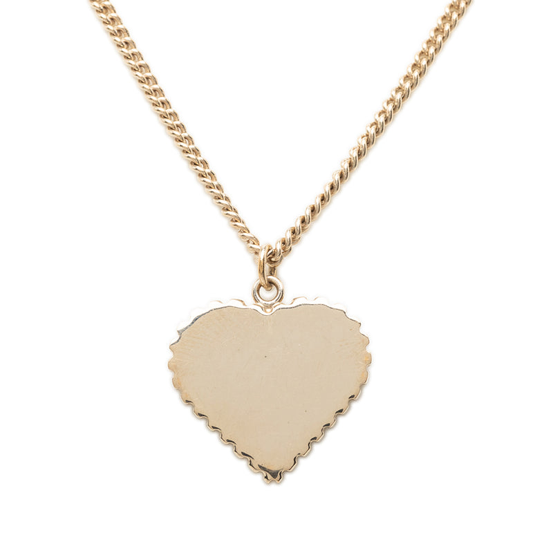 CC Gold Plated Enamel Heart Pendant Necklace - Image 4