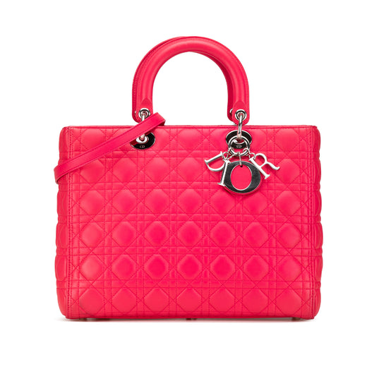 Large Lambskin Cannage Lady Dior - Image 1