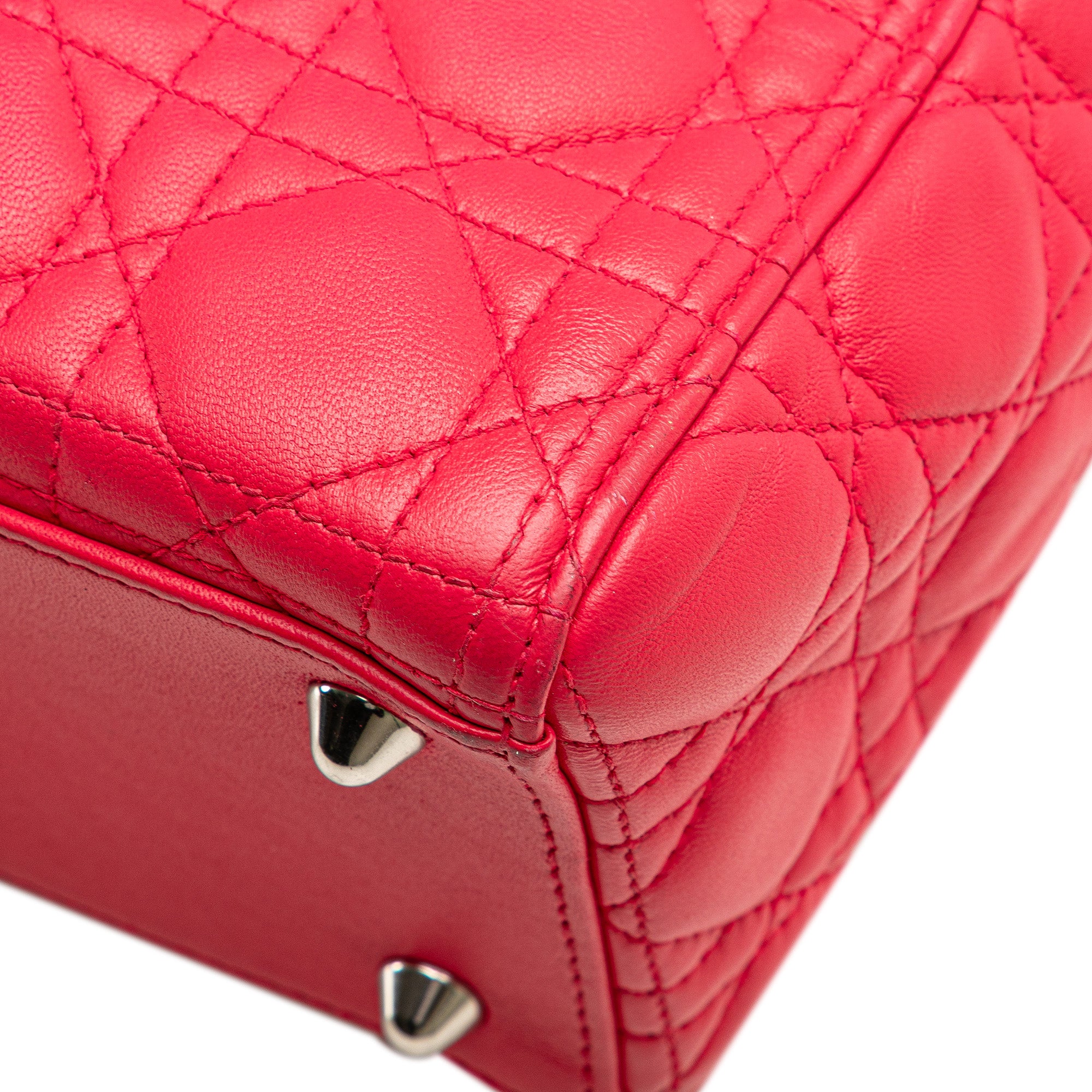 Large Lambskin Cannage Lady Dior - Image 8