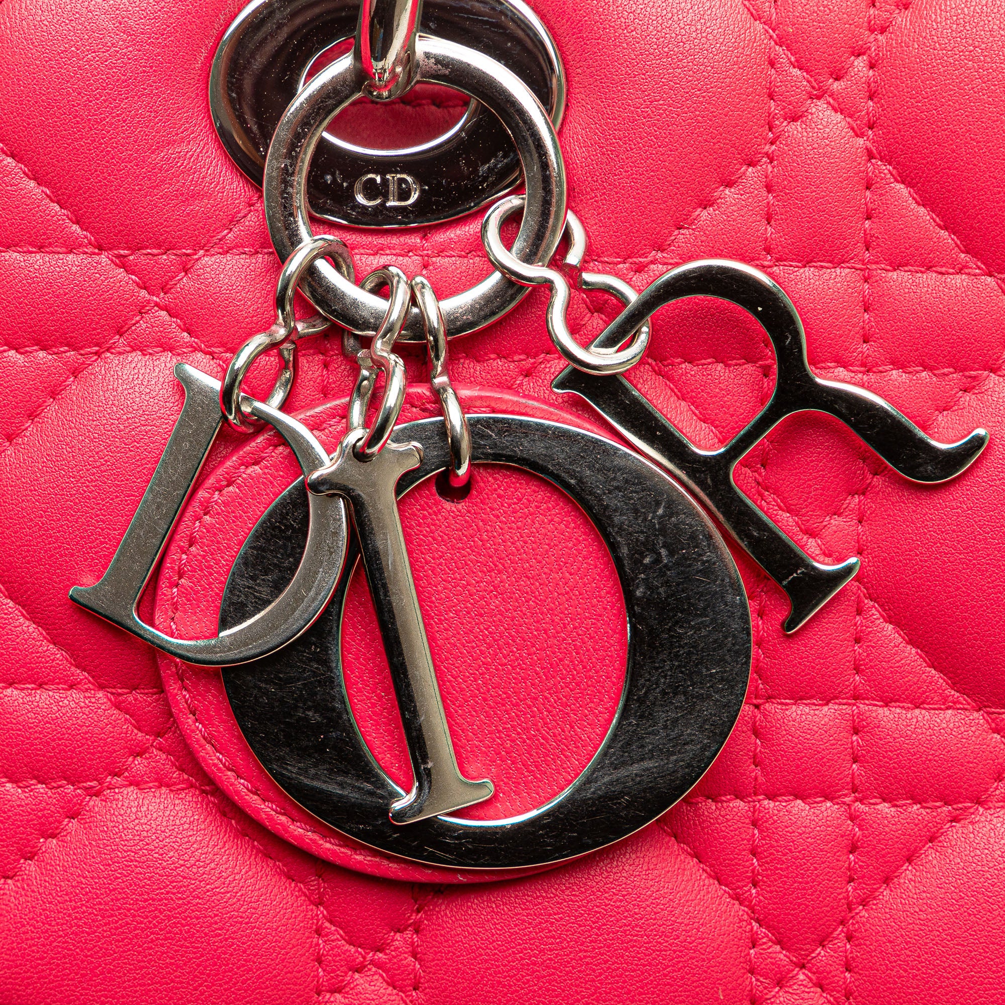 Large Lambskin Cannage Lady Dior - Image 9
