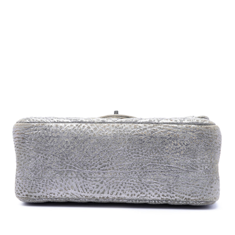 Chevron Metallic Textured Calfskin Reissue 2.55 Double Flap 224 - Image 3