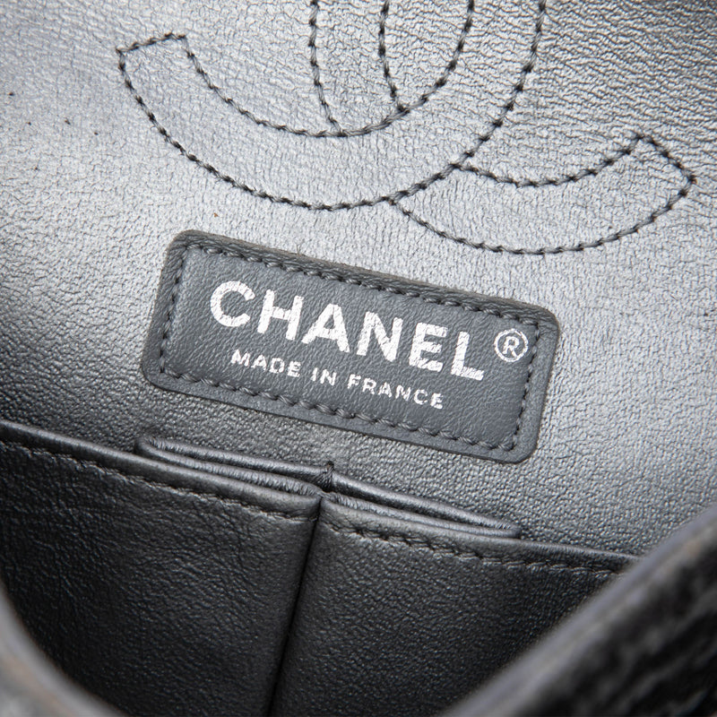 Chevron Metallic Textured Calfskin Reissue 2.55 Double Flap 224 - Image 5