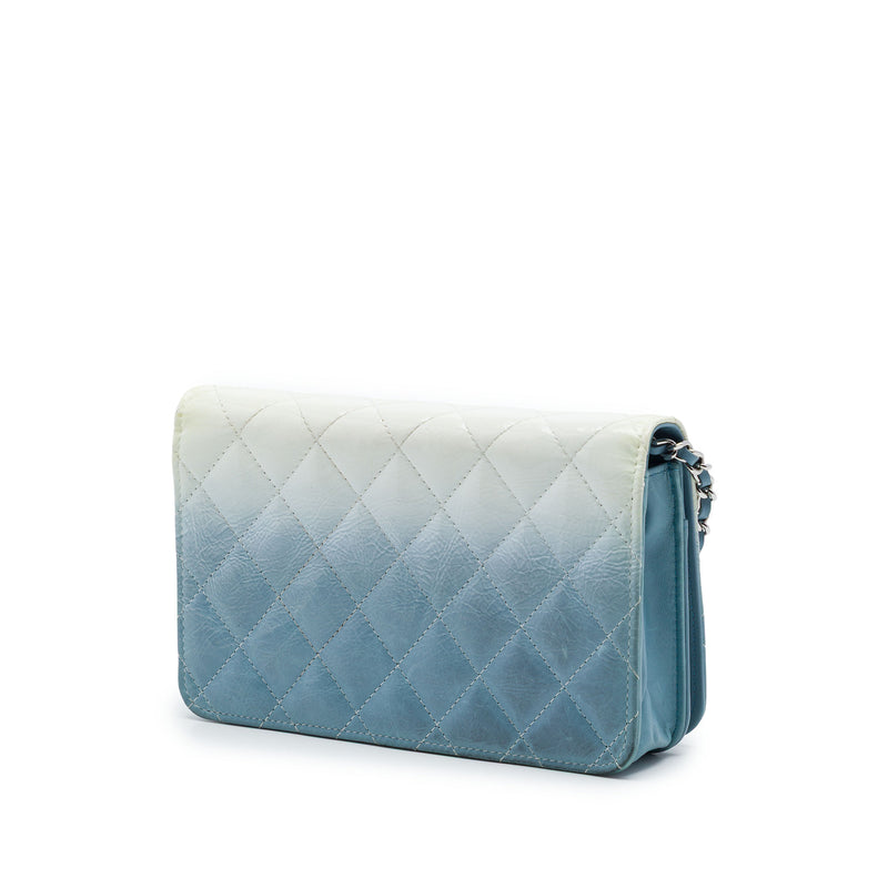 CC Quilted Ombre Patent and Aged Calfskin Crystal Wallet On Chain - Image 2