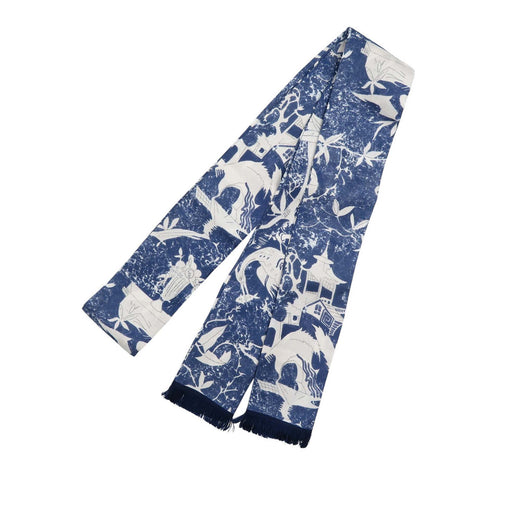 Printed Silk Muffler Scarf - Image 1