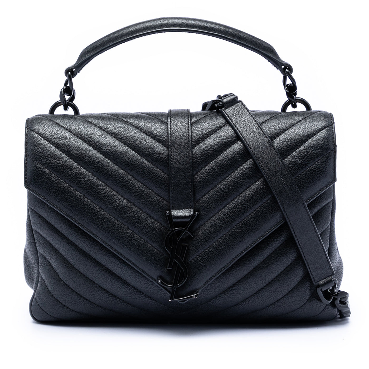 Medium Chevron Sheepskin Monogram College Satchel - Image 1