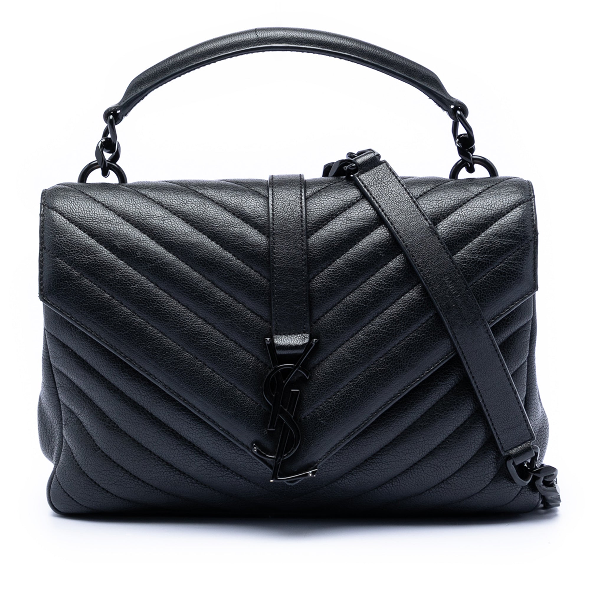 Medium Chevron Sheepskin Monogram College Satchel - Image 1