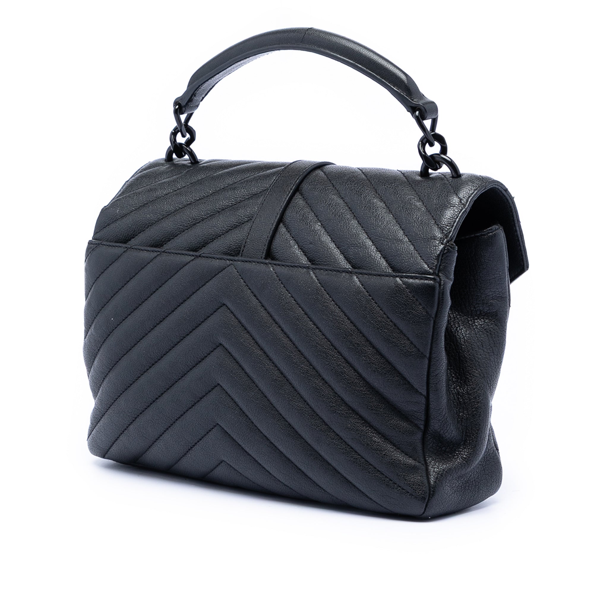 Medium Chevron Sheepskin Monogram College Satchel - Image 2