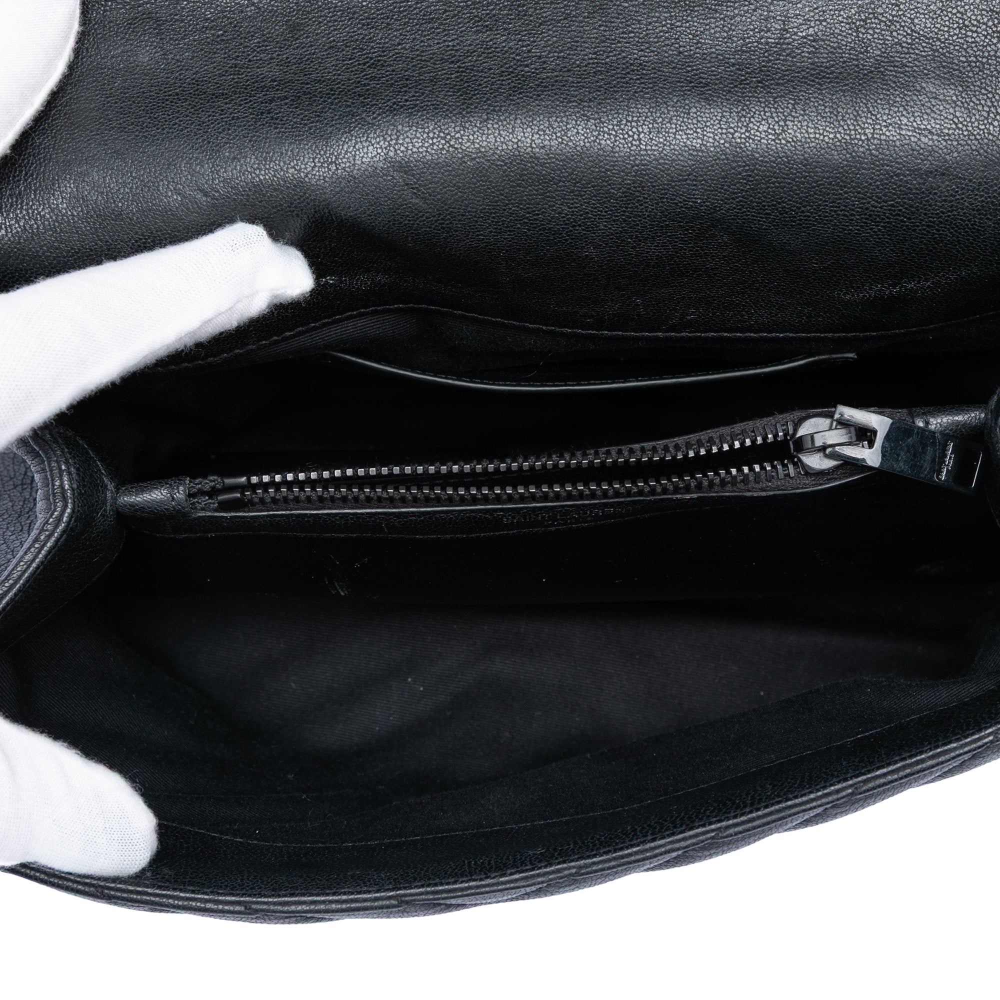Medium Chevron Sheepskin Monogram College Satchel - Image 4