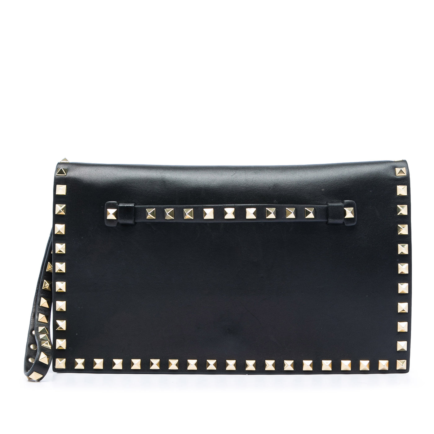 Leather Rockstud Flap Clutch - Image 1