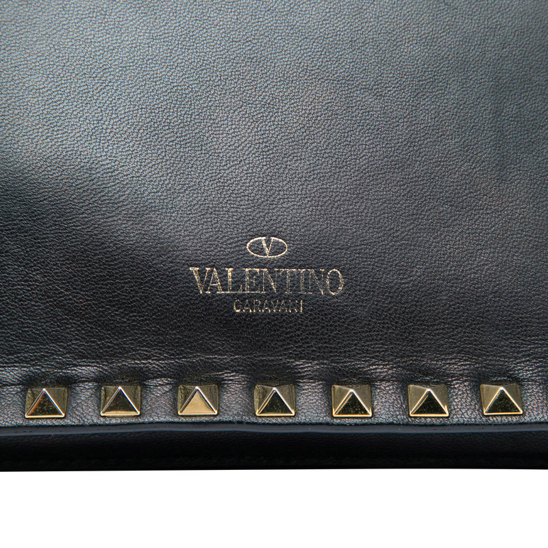 Leather Rockstud Flap Clutch - Image 5