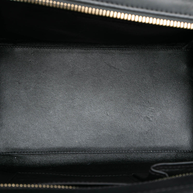 Mini Canvas and Suede Tricolor Luggage Tote - Image 4