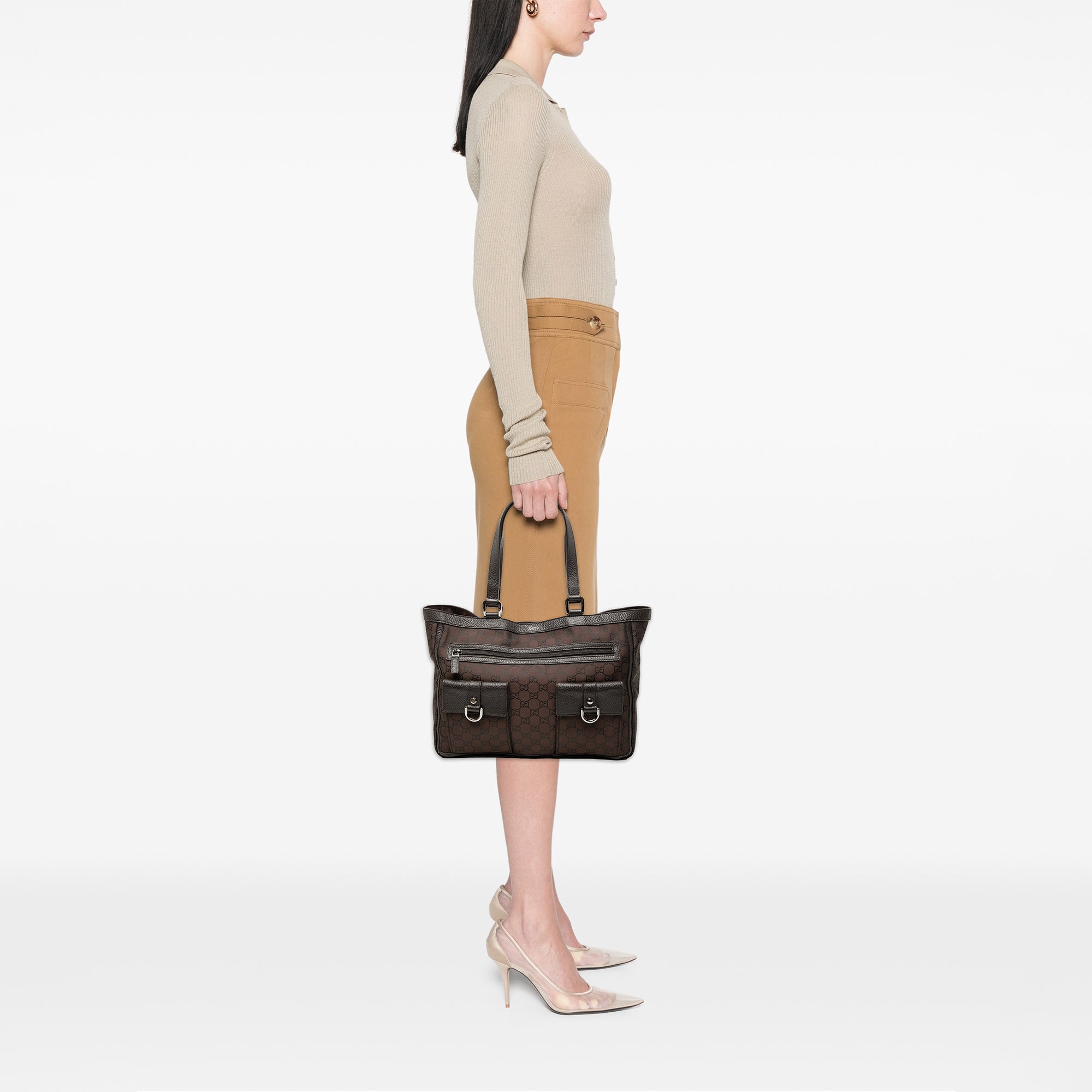 GG Nylon Abbey D Ring Pocket Tote - Image 7