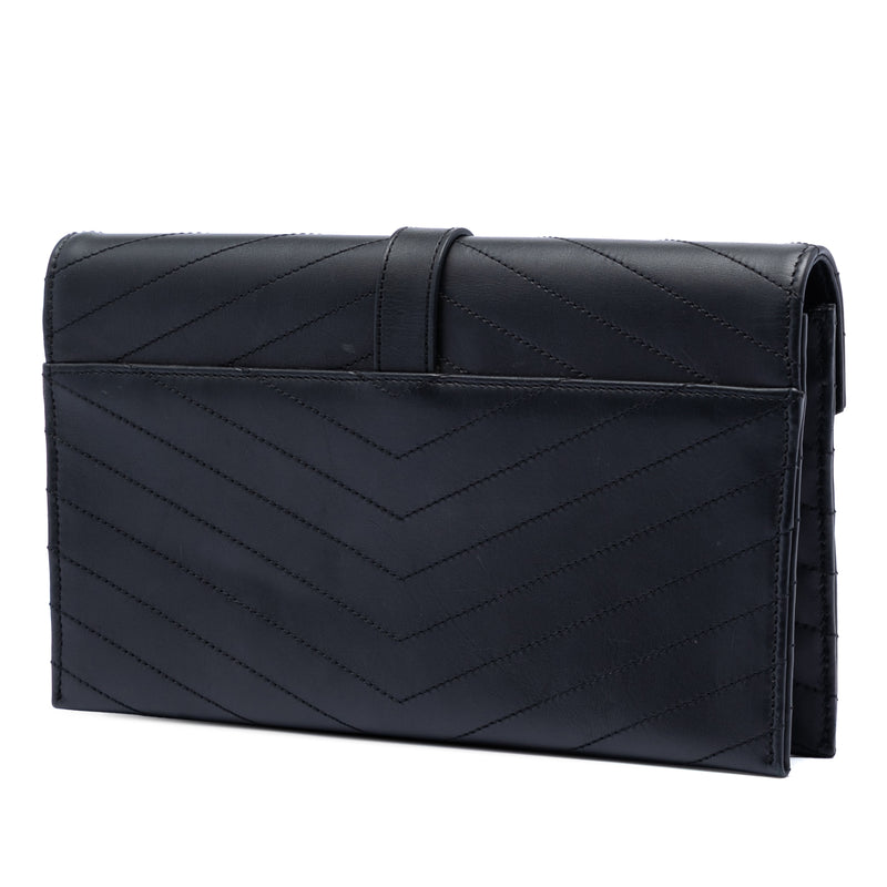 Lambskin Chevron Monogram Clutch - Image 2