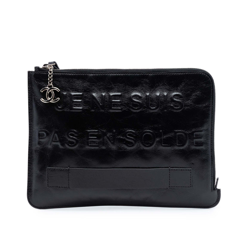 Distressed Calfskin Je Ne Suis Pas En Solde Clutch