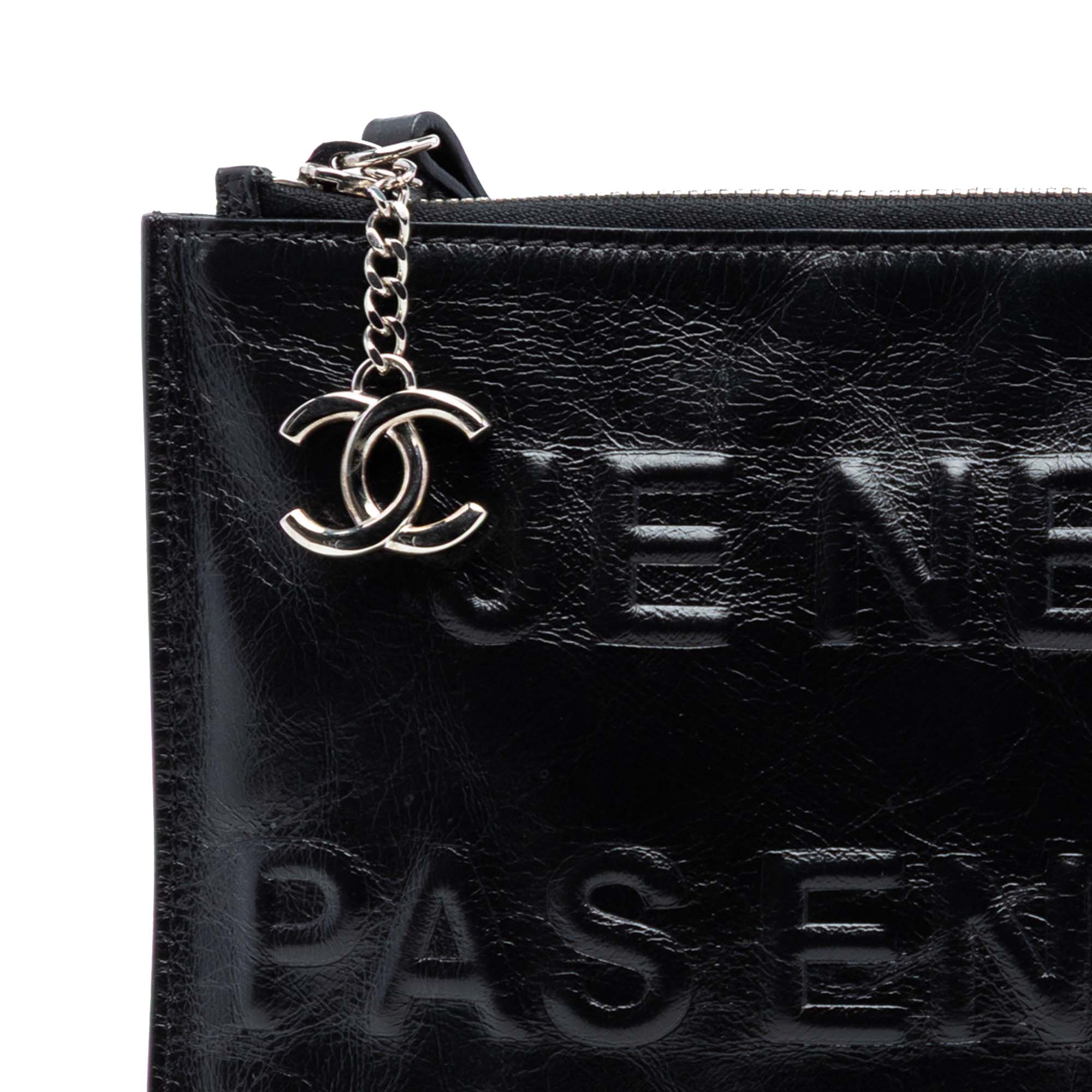 Distressed Calfskin Je Ne Suis Pas En Solde Clutch - Image 7