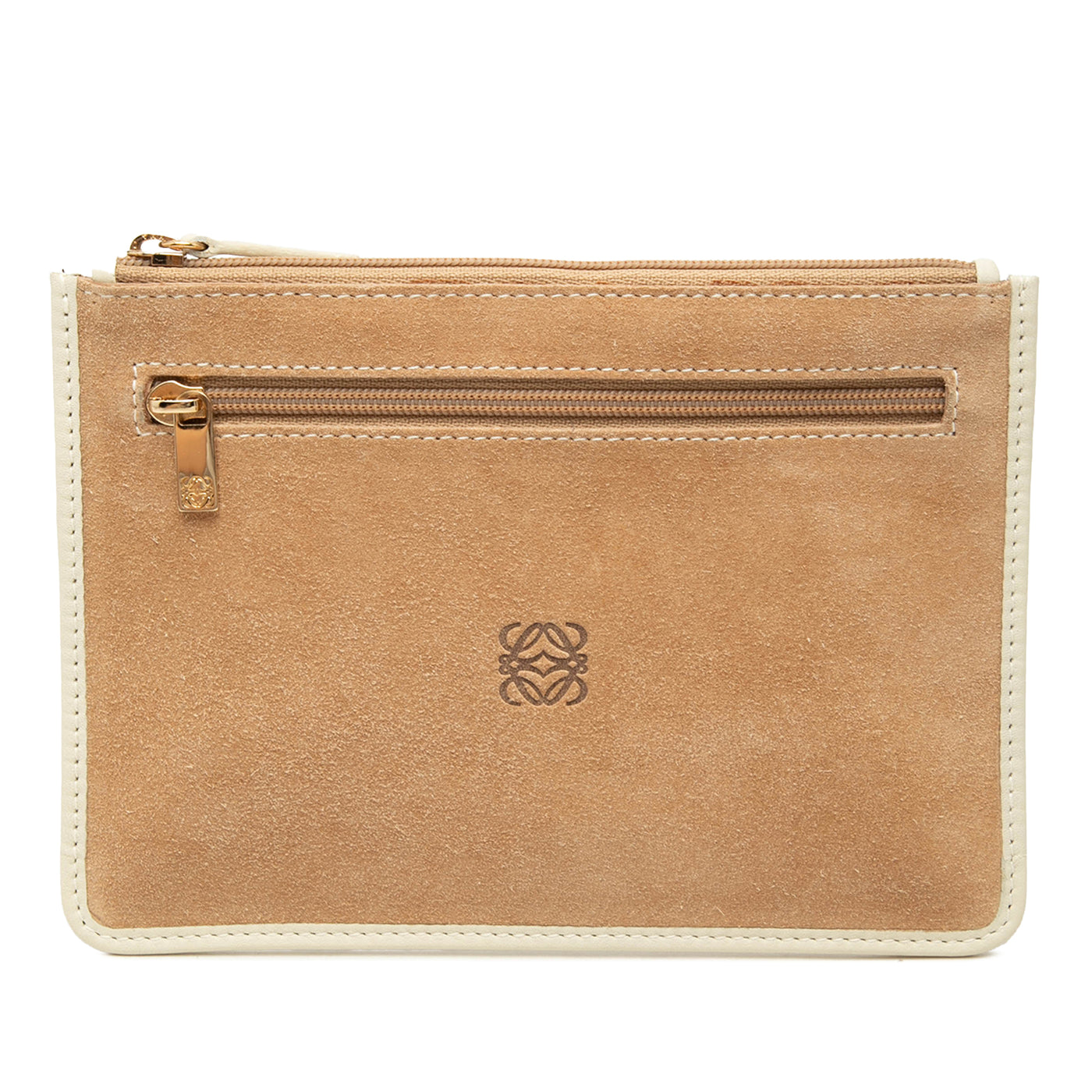 Suede Anagram Flat Pouch - Image 1