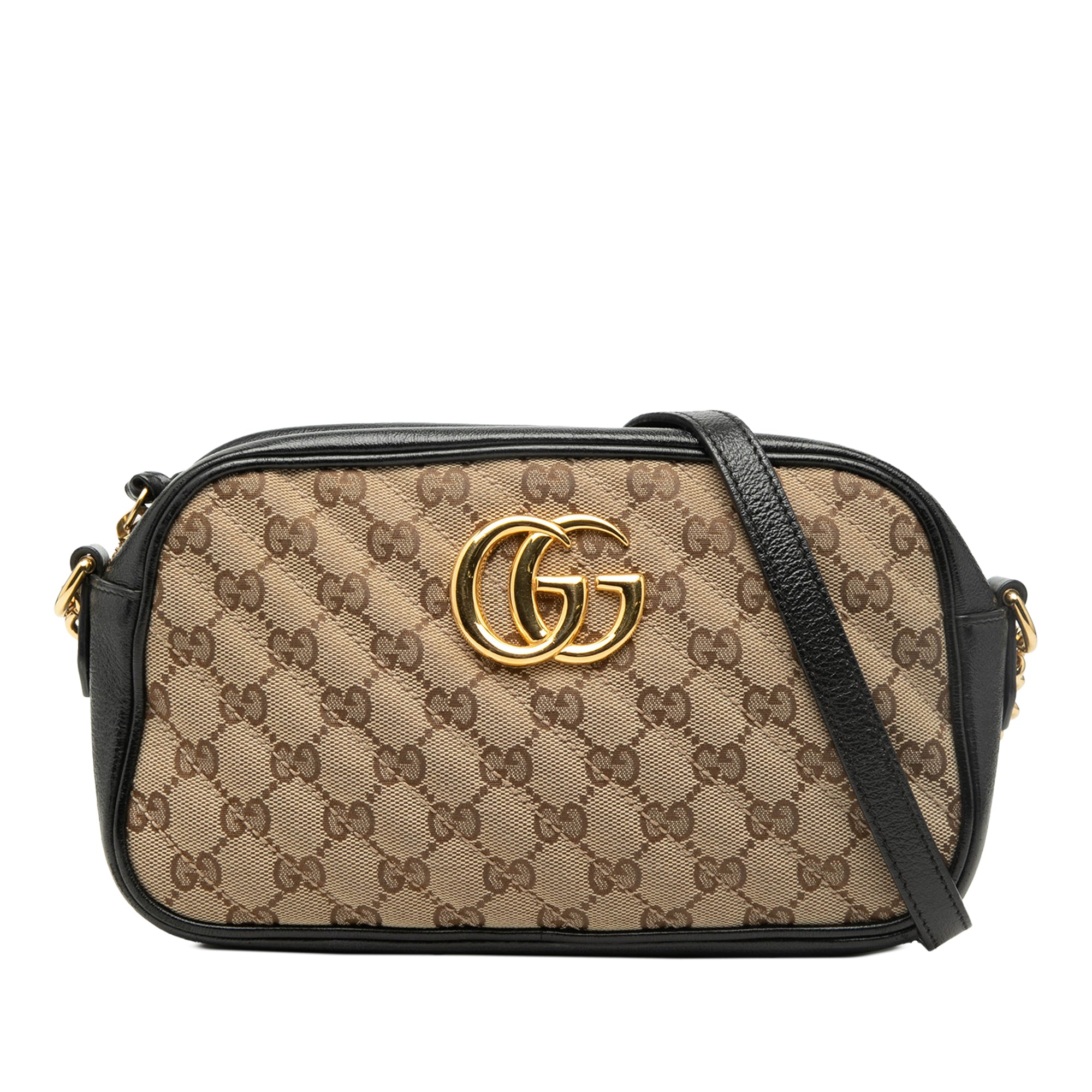 Small GG Marmont Matelasse GG Canvas and Leather Crossbody - Image 1