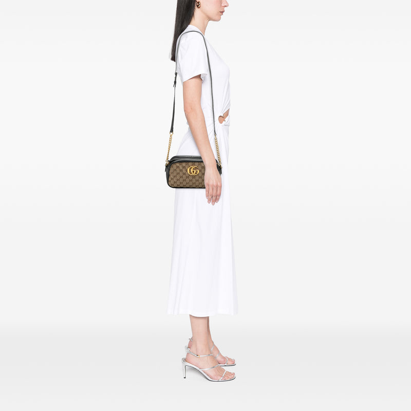 Small GG Marmont Matelasse GG Canvas and Leather Crossbody - Image 7