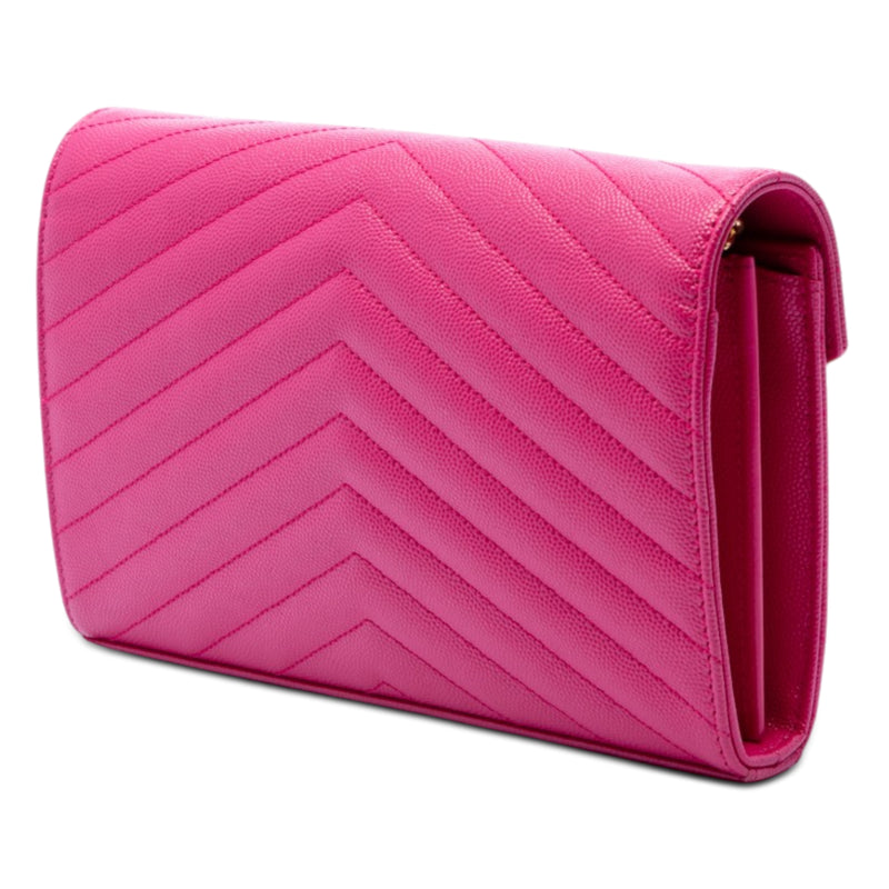 Grain De Poudre Chevron Monogram Envelope Chain Wallet - Image 2