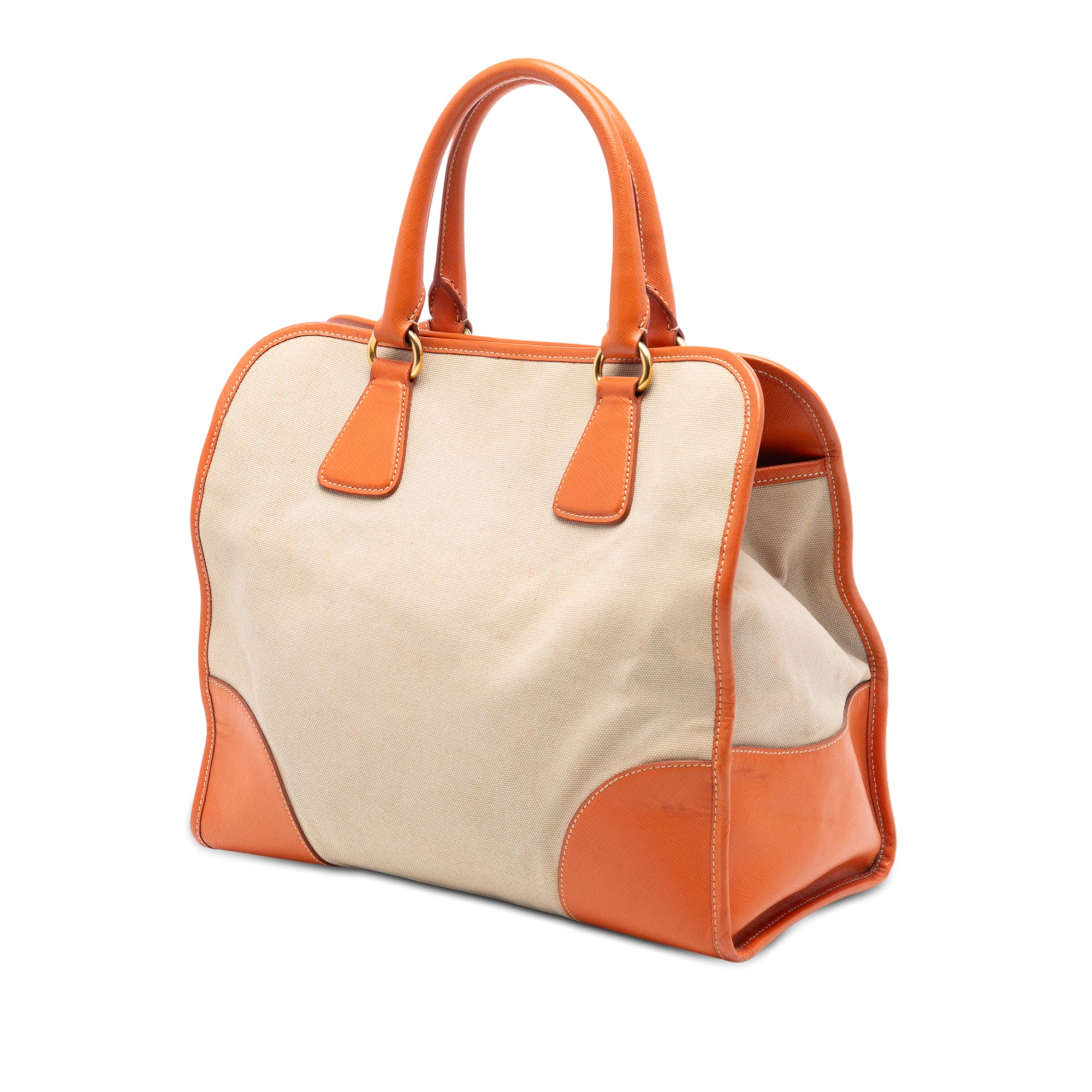 Saffiano Trimmed Canvas Canapa Satchel - Image 2
