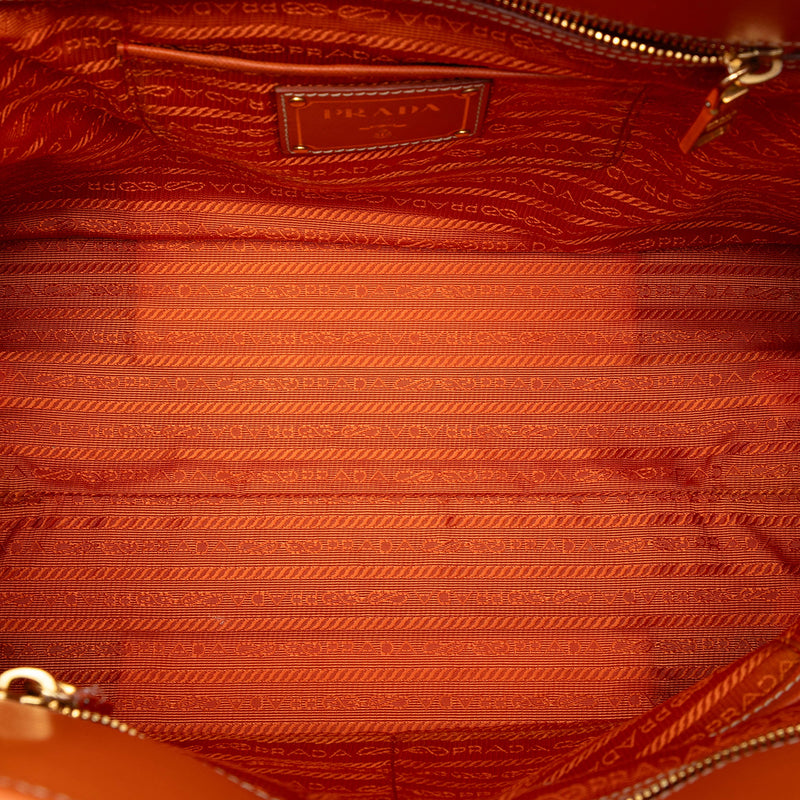 Saffiano Trimmed Canvas Canapa Satchel - Image 4