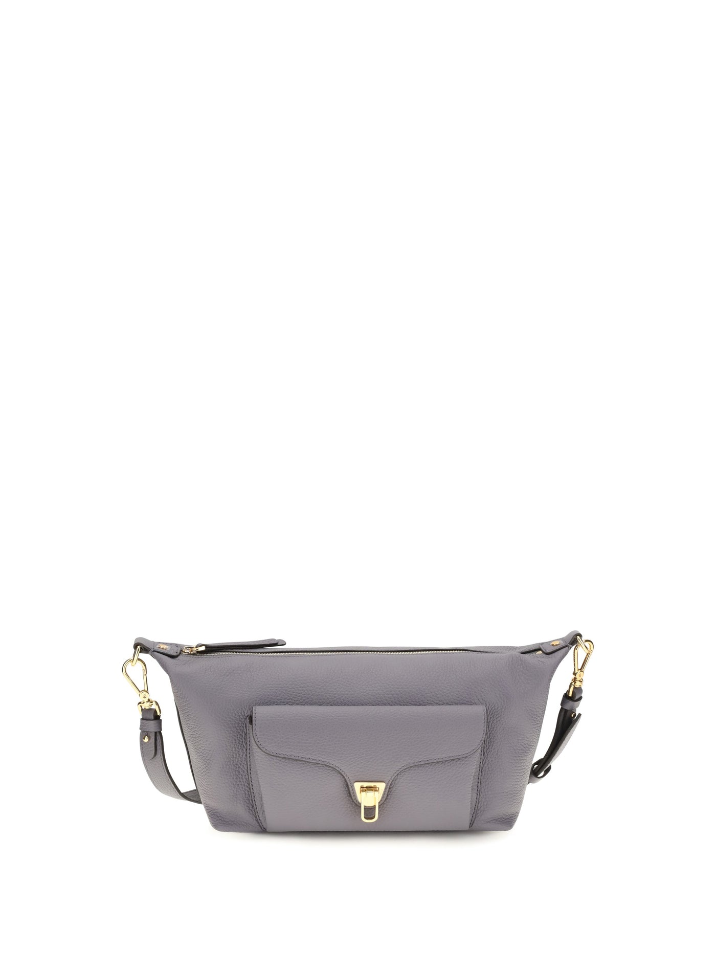 Coccinelle Beat Generation Shoulder Bag — Gray Calf Leather Bos Taurus