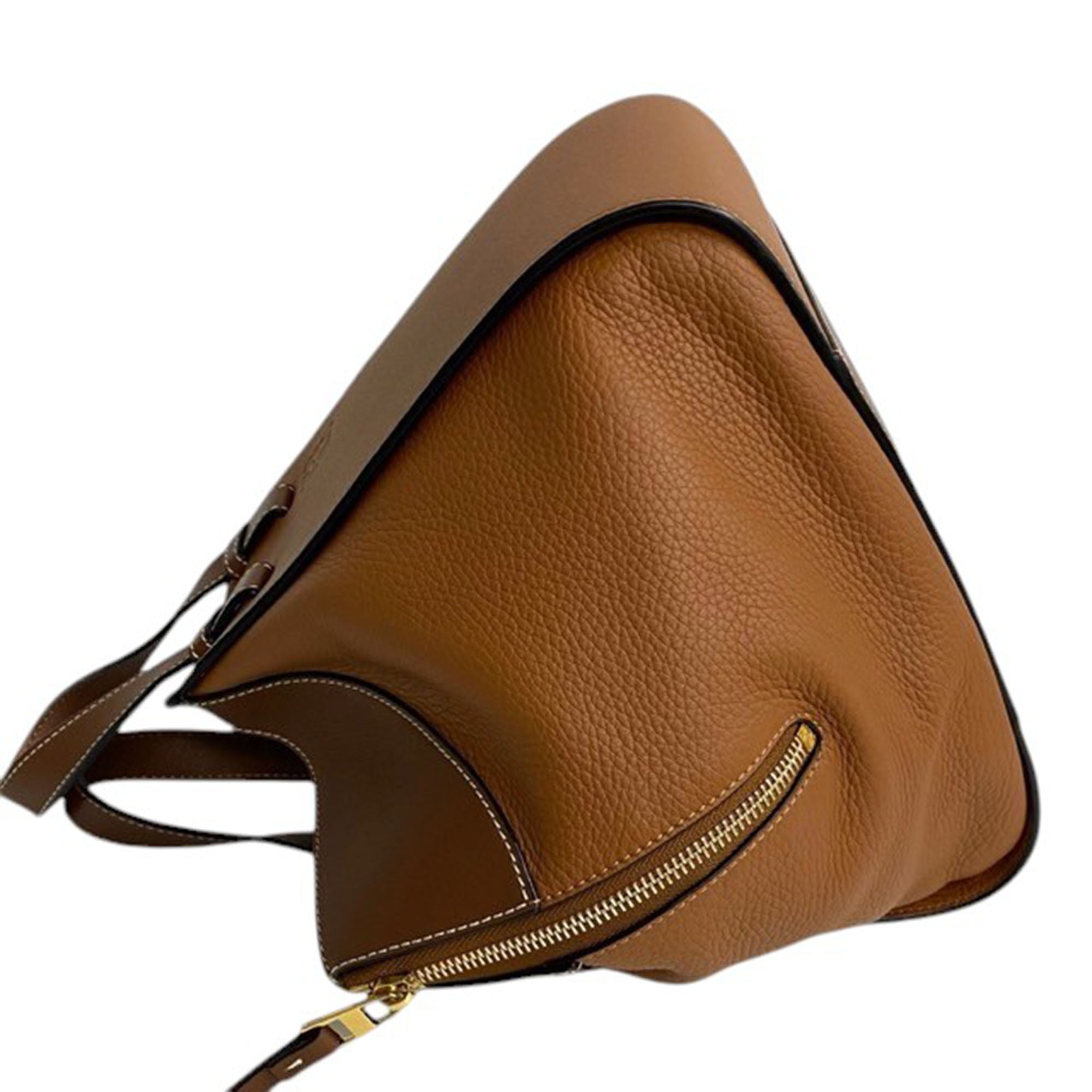 Small Bicolor Leather Hammock Satchel - Image 13
