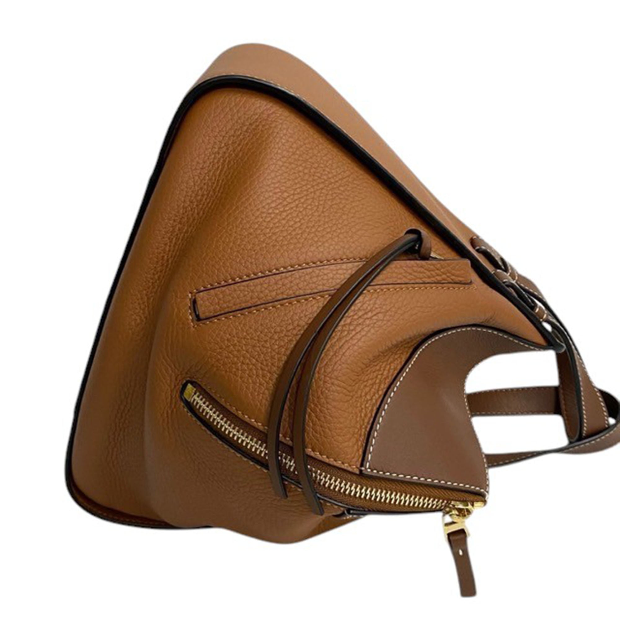 Small Bicolor Leather Hammock Satchel - Image 14