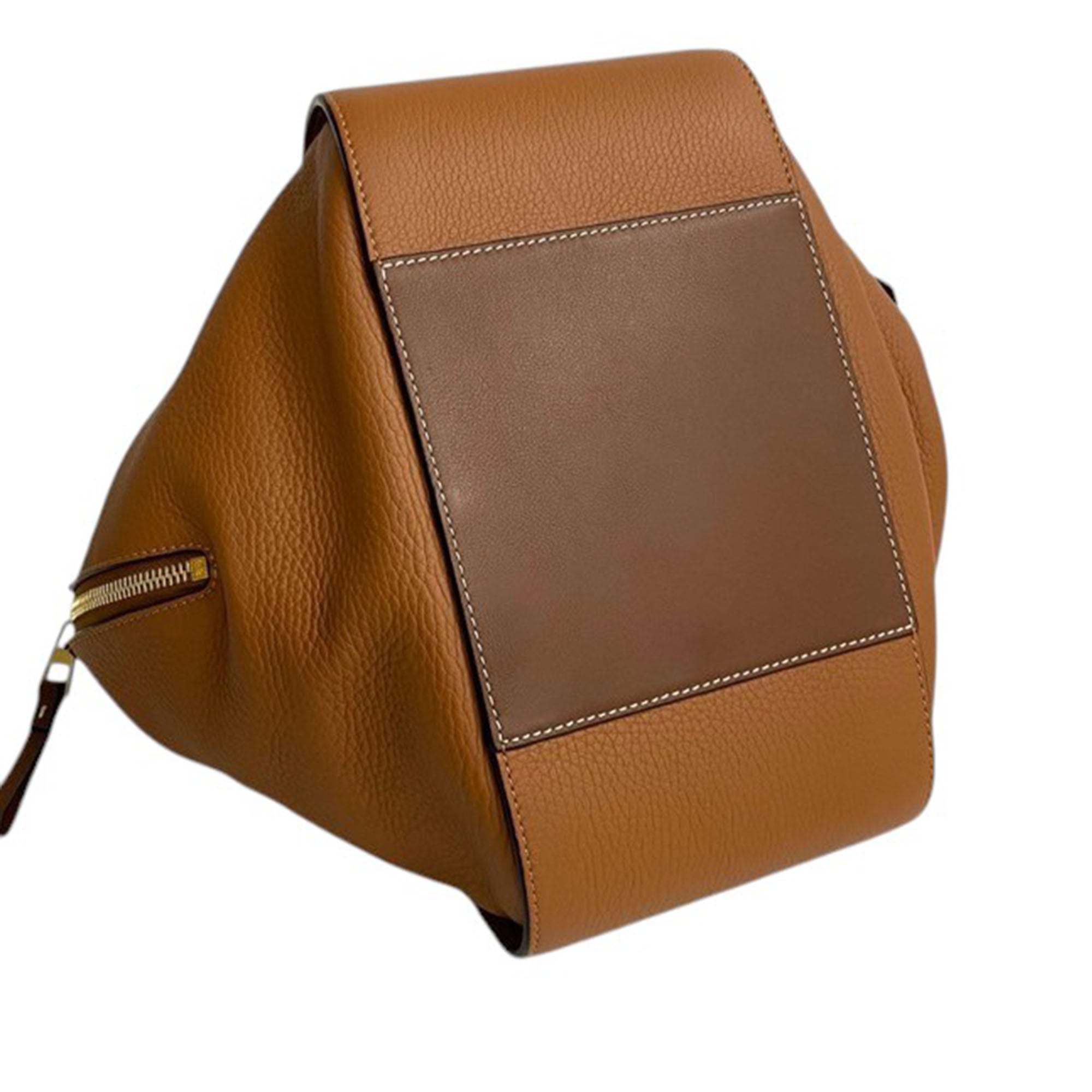 Small Bicolor Leather Hammock Satchel - Image 15