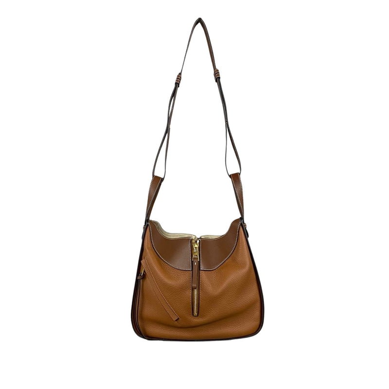 Small Bicolor Leather Hammock Satchel - Image 21