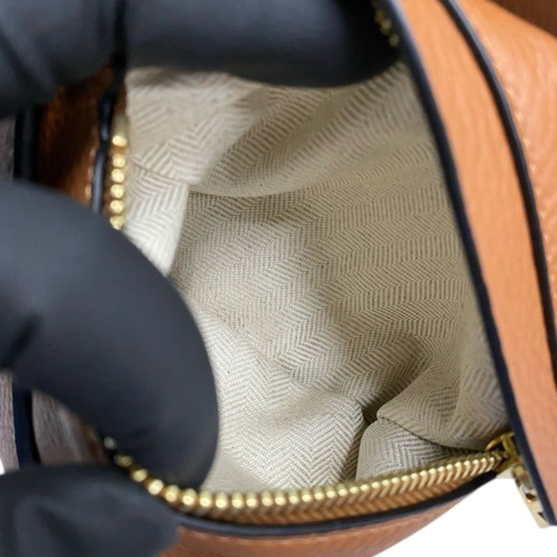 Small Bicolor Leather Hammock Satchel - Image 5