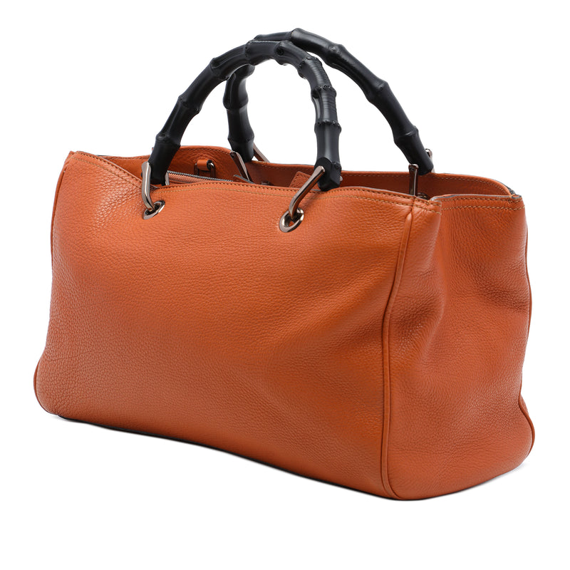Medium Calfskin Bamboo Shopper Satchel - Image 2