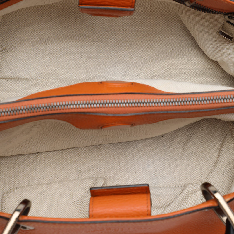 Medium Calfskin Bamboo Shopper Satchel - Image 4