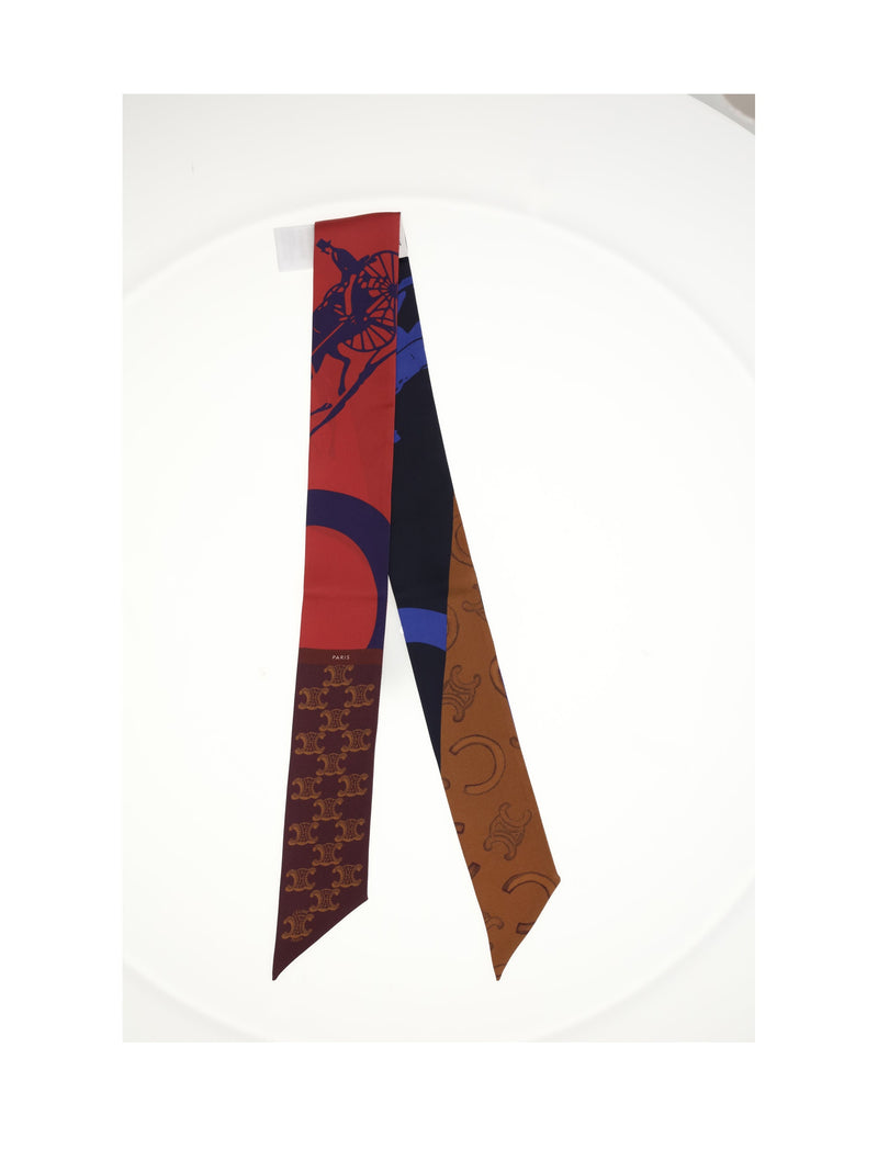 Celine Silk Lavallière Scarf — Red Scarfs