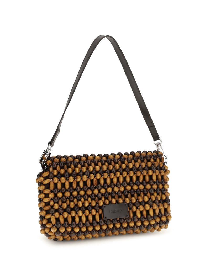 Staud Timmy Shoulder Bag — Multicolor Wood