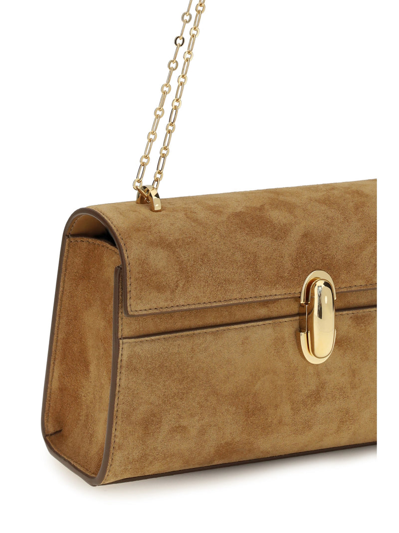 Savette Symmetry Shoulder Bag — Brown Calf Leather