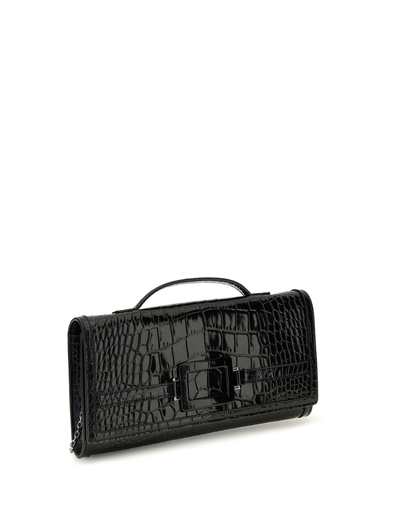 Roger Vivier Clutch — Black Calf Leather